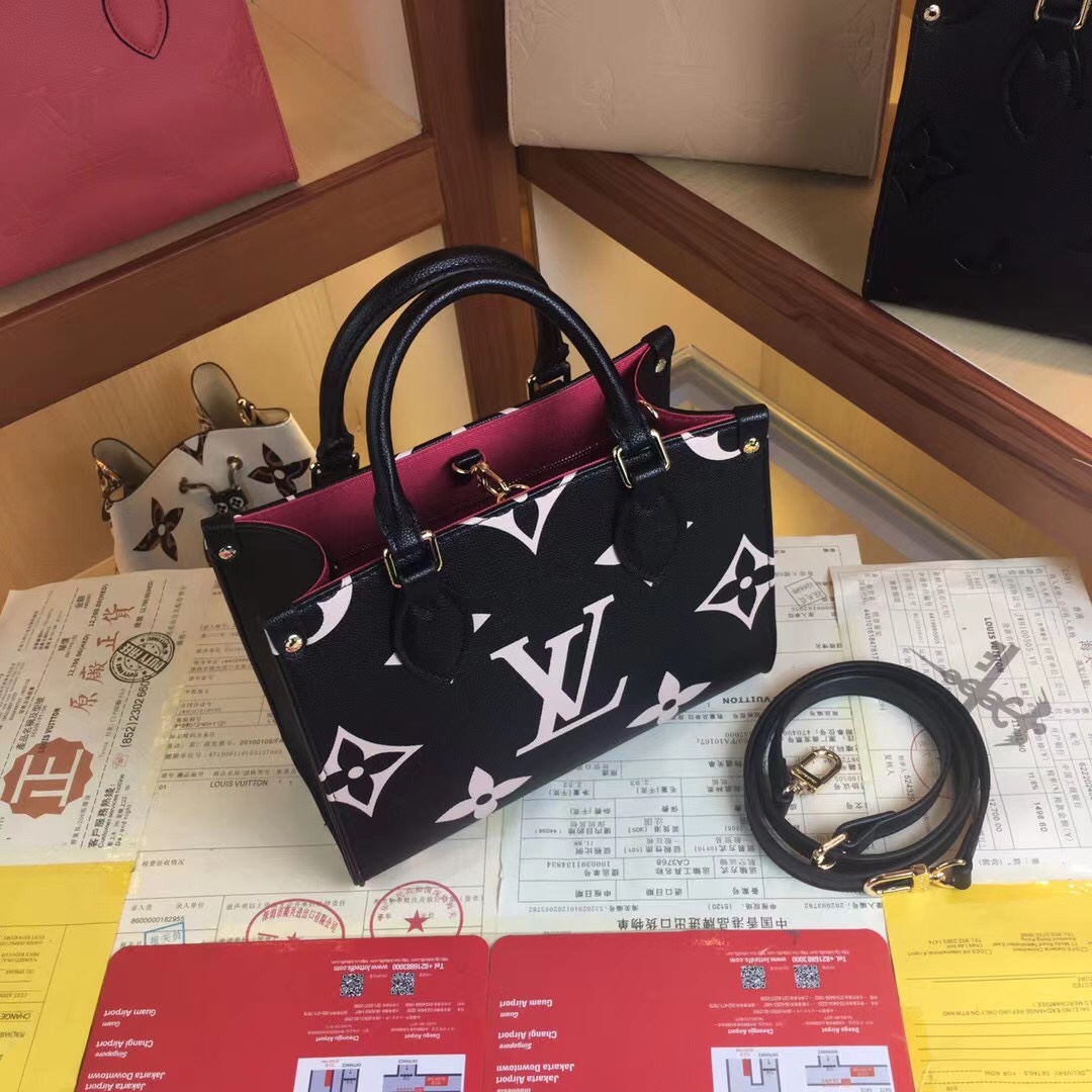 Replica Louis Vuitton Onthego Pm M45659 Black/White/Beige