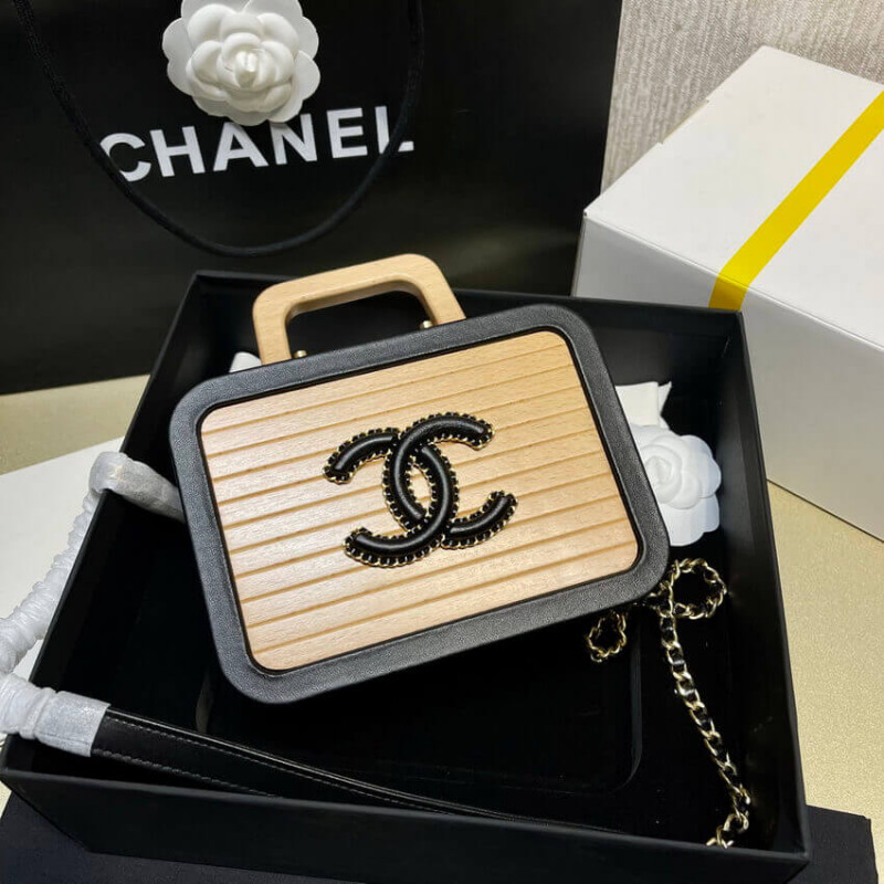 Replica Chanel Vanity Case Beech Wood As2926 Beige Black