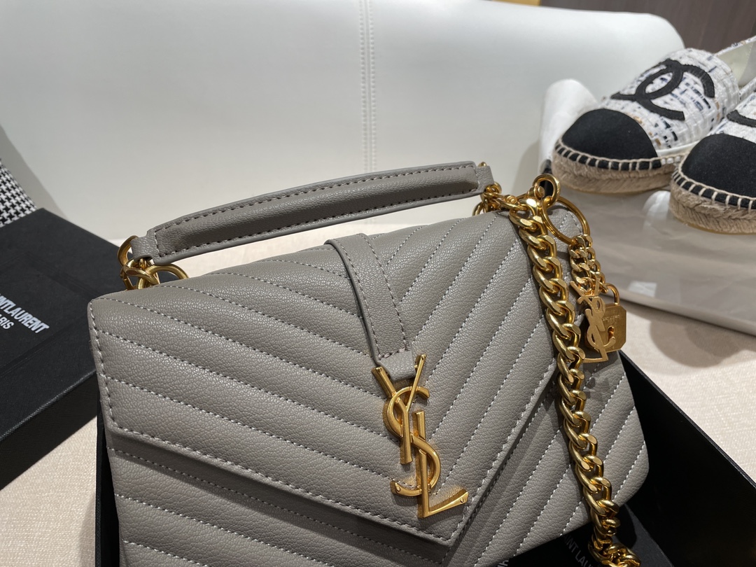 Replica Ysl Envelope Medium Bag In Mix Embossed Leather-Gold