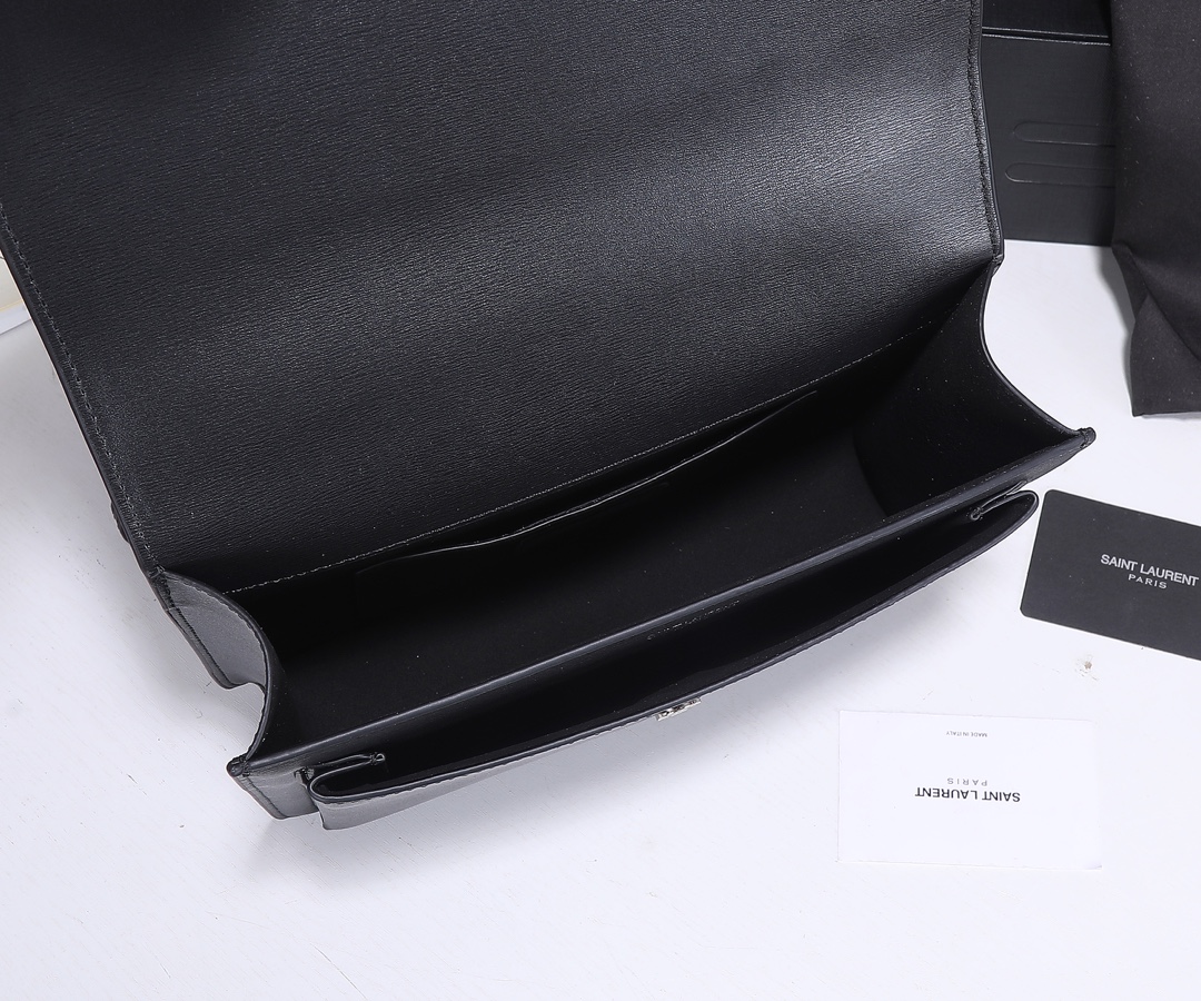 Replica Ysl Sunset Medium Top Handle Bag- Black