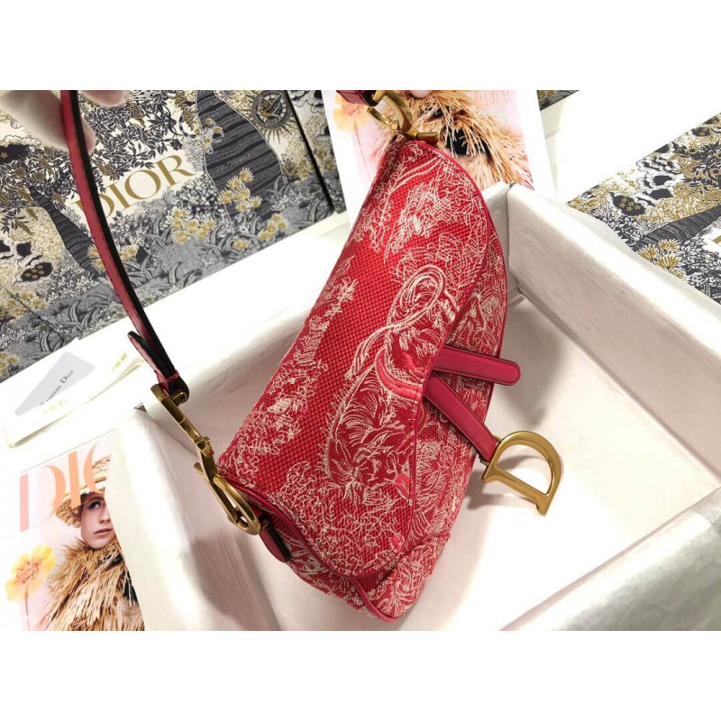 Replica Christian Dior Saddle Bag Toile De Jouy Reverse Jacquard M0446