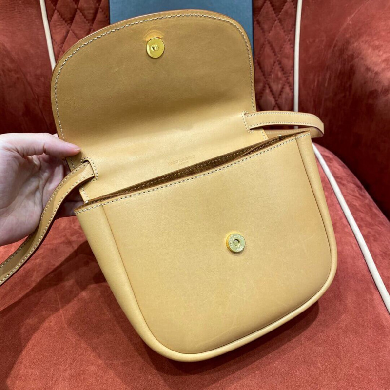 Replica Saint Laurent Kaia Ysl-Plaque Small Leather Satchel 619740