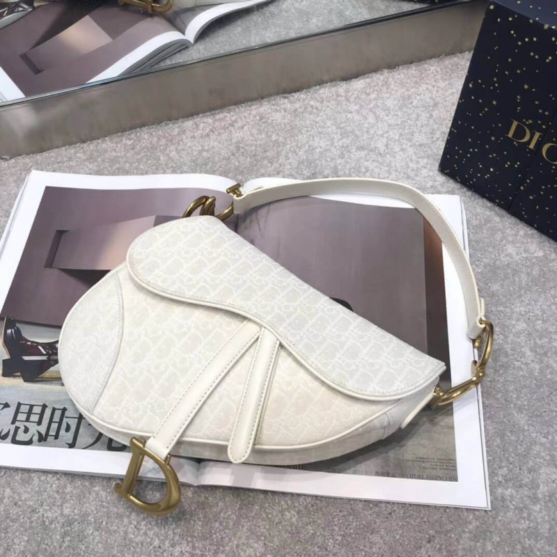 Replica Christian Dior Saddle Bag Ecru Ultramatte Calfskin M0446