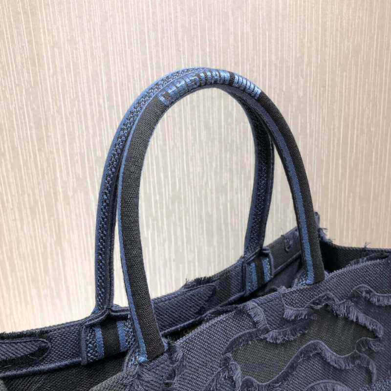 Replica Christian Dior Book Tote Blue Camouflage Embroidery M1286