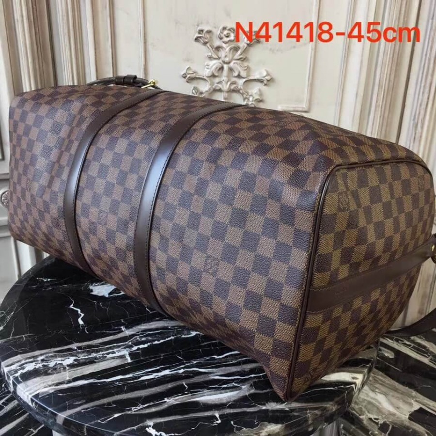 Replica Louis Vuitton Damier Ebene Canvas Keepall Bandouliere 45 N41428