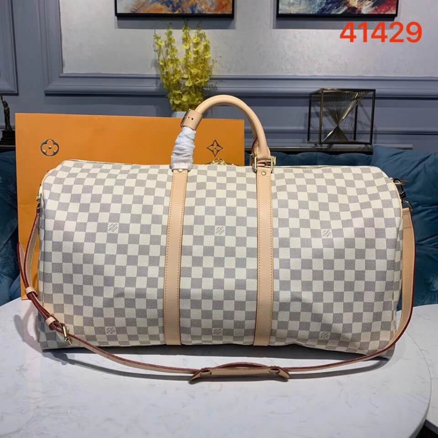 Replica Louis Vuitton Damier Azur Keepall Bandouliere 55 N41429
