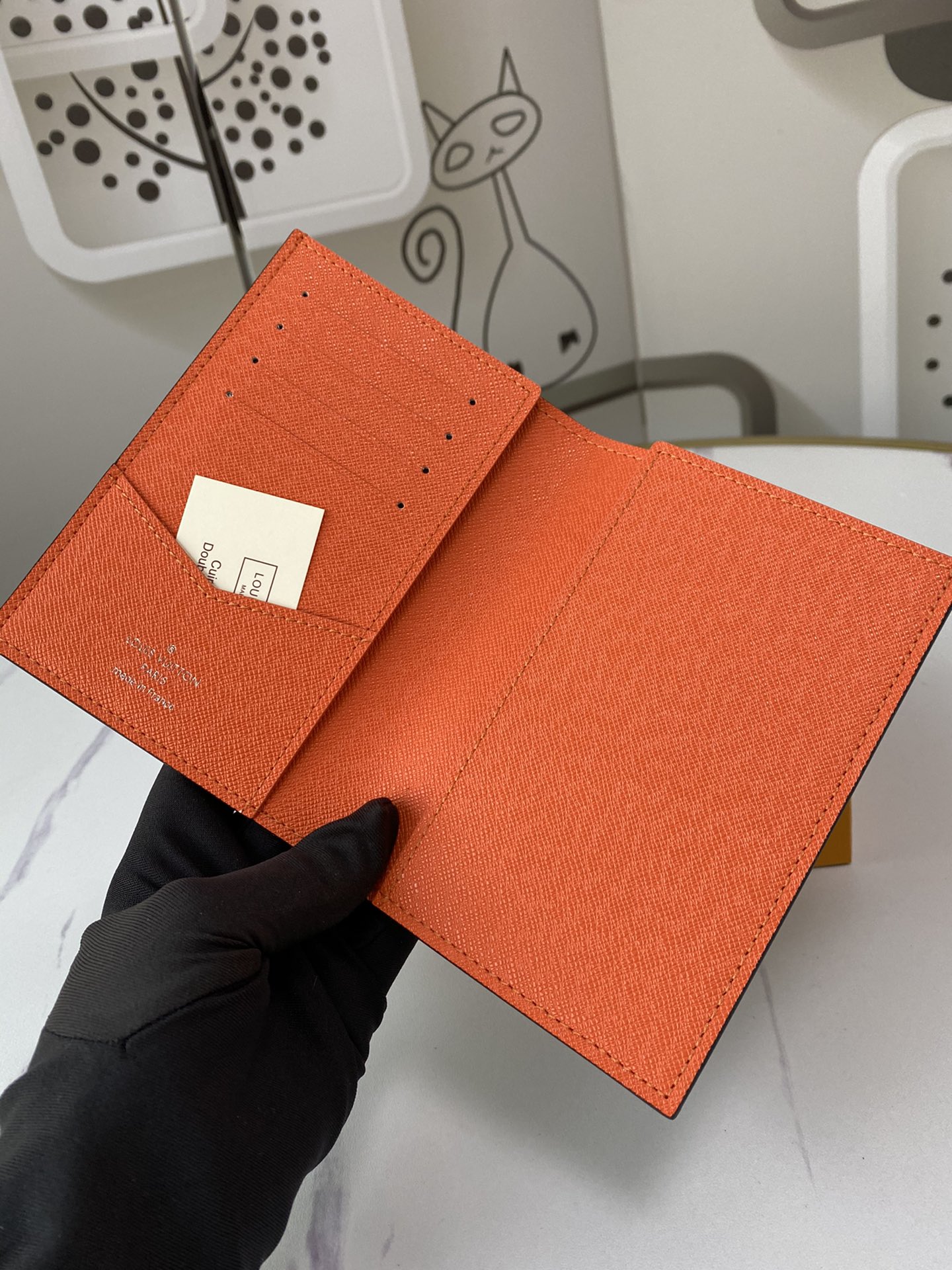 Replica Louis Vuitton Passport Cover N60410 White/Blue/Orange