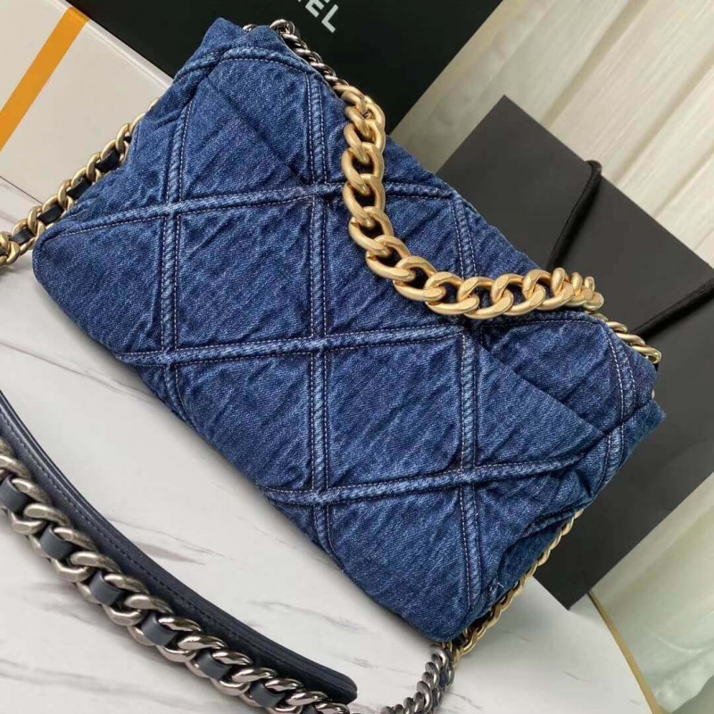 Replica Chanel 19 Large Flap Bag As1161 Denim