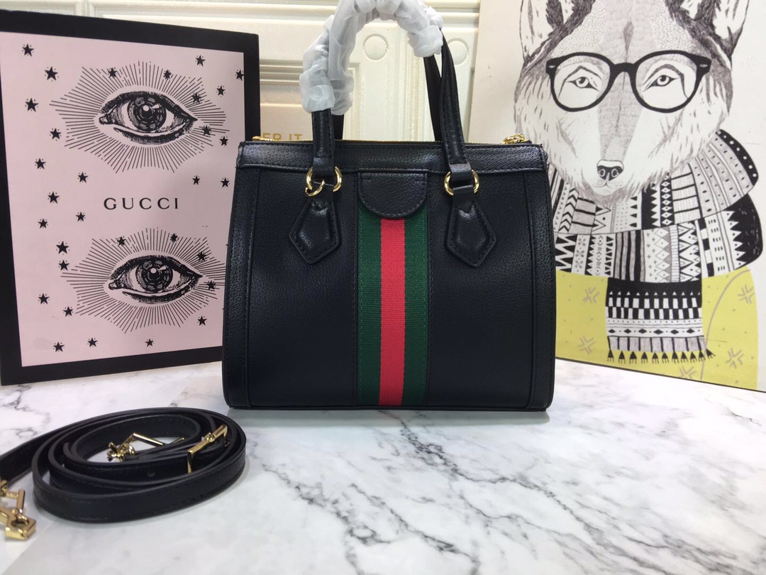 Replica Gucci Ophidia Small Tote Bag Black/White