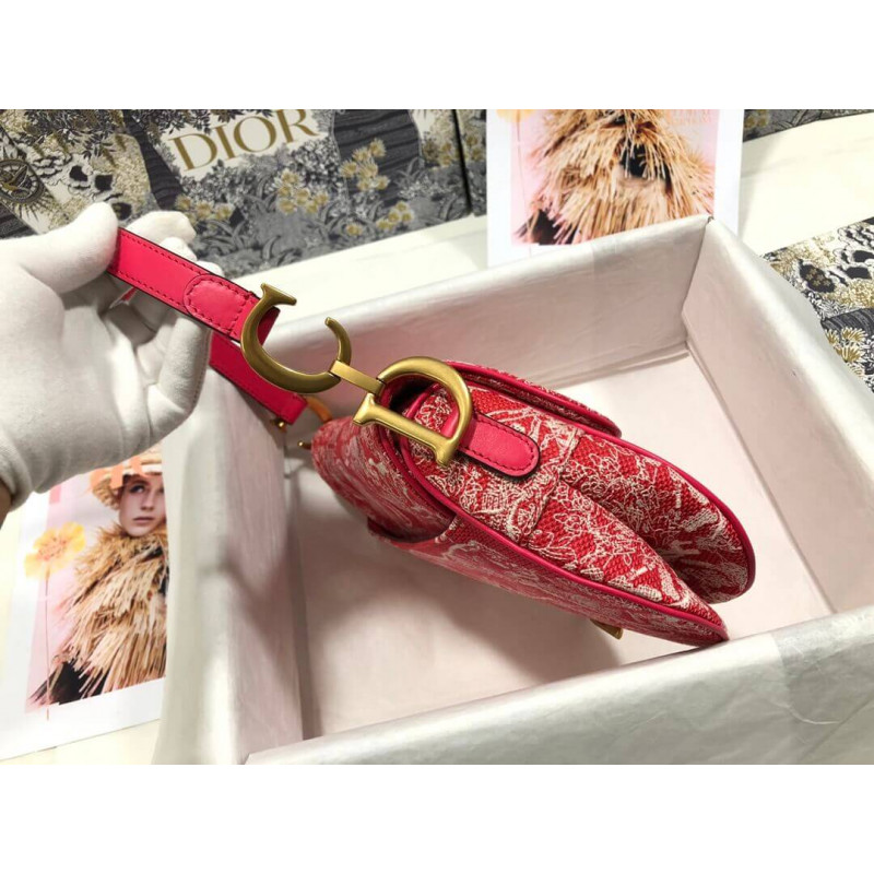 Replica Christian Dior Saddle Bag Toile De Jouy Reverse Jacquard M0446