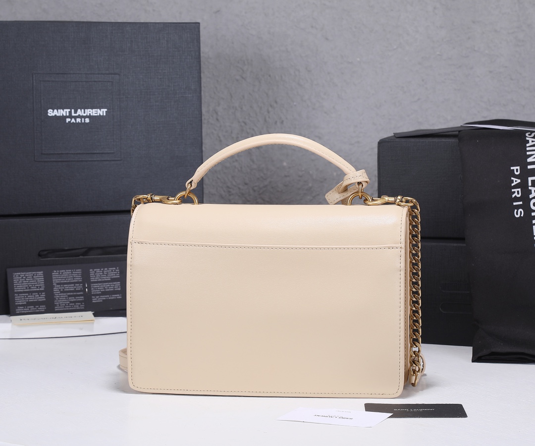 Replica Ysl Sunset Medium Top Handle Bag- Black/Beige