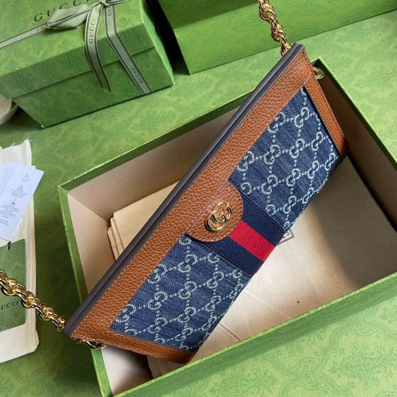 Replica Gucci Ophidia Gg Small Shoulder Bag 503877 In Blue Demin