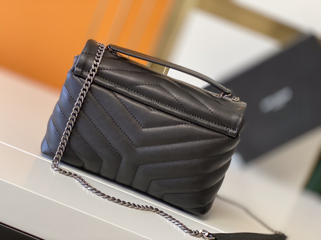 Replica Ysl Loulou Small Bag In Matelasse  Y  Leather- Black/Beige/Red