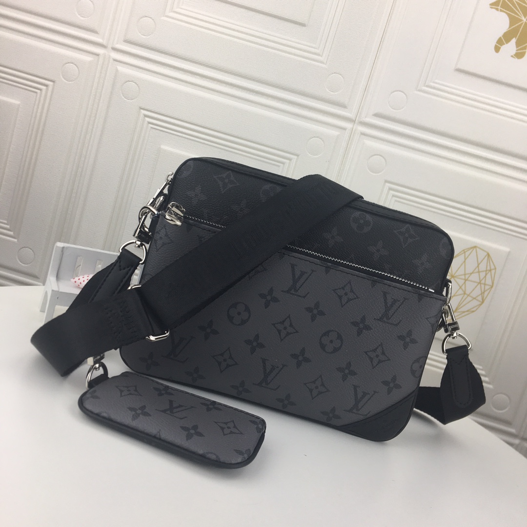 Replica Louis Vuitton Trio Messenger N50017 Black/Grey