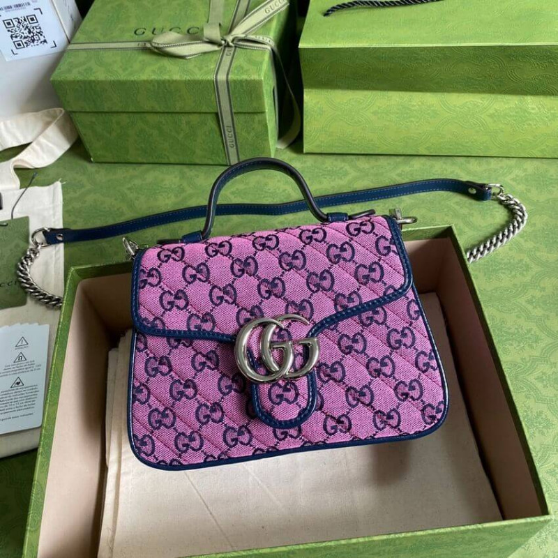 Replica Gucci Gg Marmont Multicolor Mini Top Handle Bag 583571