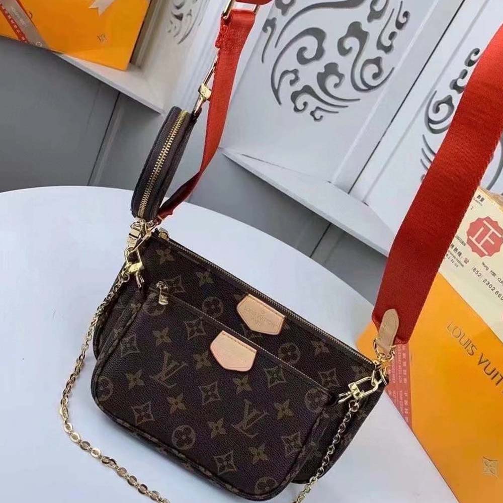 Replica Louis Vuitton Multi Pochette Accessoires-M44813 Green/Pink/Blue