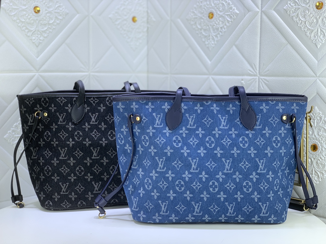 Replica Louis Vuitton Denim Materials Neverfull Mm