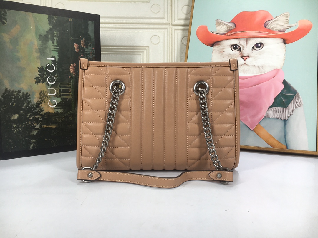 Replica Gucci Marmont Small Tote Bag- Brown/Gray/White