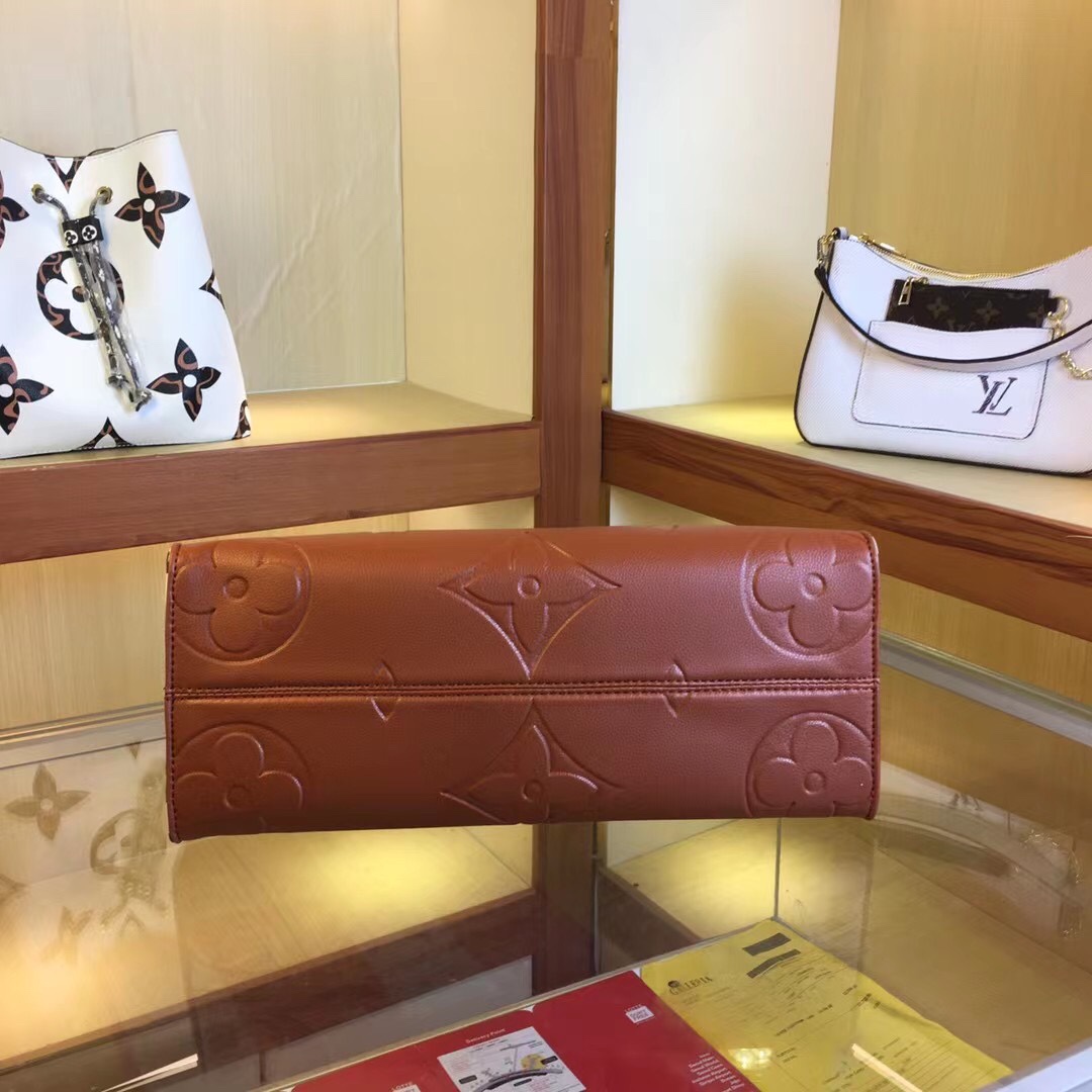 Replica Louis Vuitton Leopard-Print Sides Onthego Black/Brown