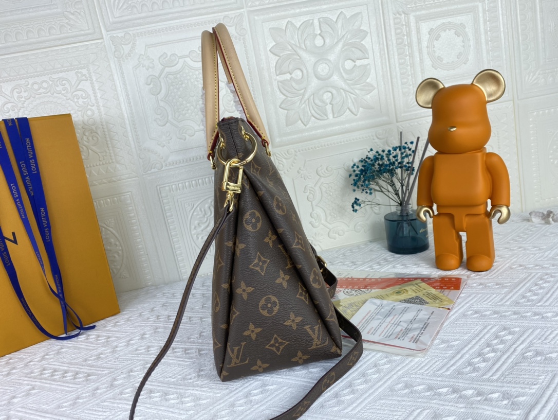 Replica Louis Vuitton Pallas Mm Monogram Black/Red/Pink