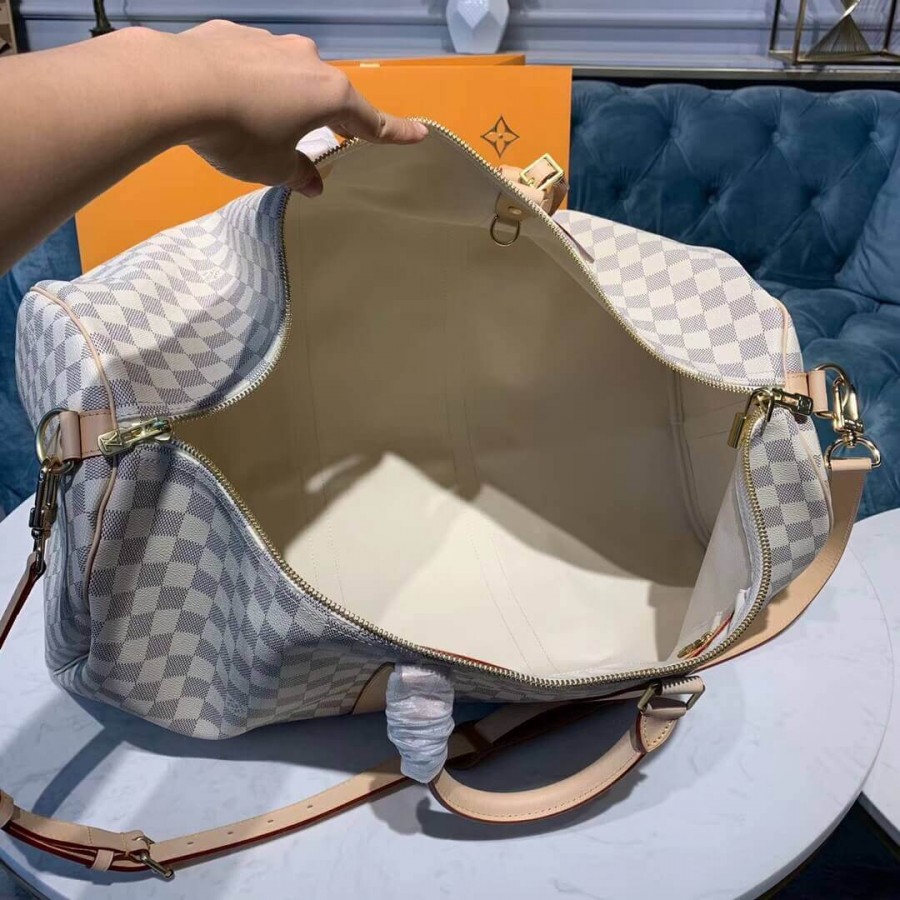 Replica Louis Vuitton Damier Azur Keepall Bandouliere 55 N41429