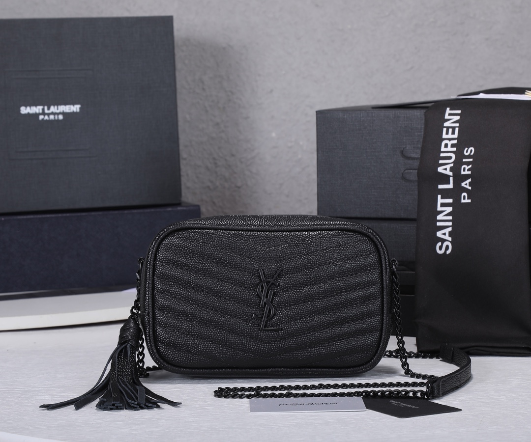 Replica Ysl Lou Mini Bag Black/Silver Hardware