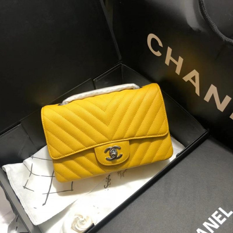 Replica Chanel Chevron Caviar Leathe 20Cm Classic Flap Bag 1116
