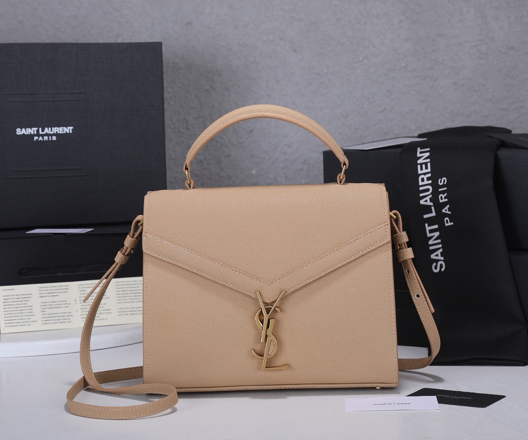 Replica Ysl Cassandra Medium Top Handle Bag- Black/Beige