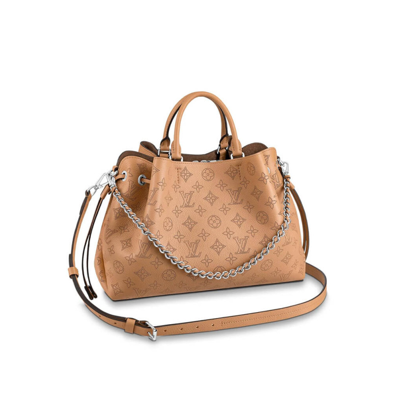 Replica Louis Vuitton Mahina Calf Leather Bella Tote M59655 Arizona Brown