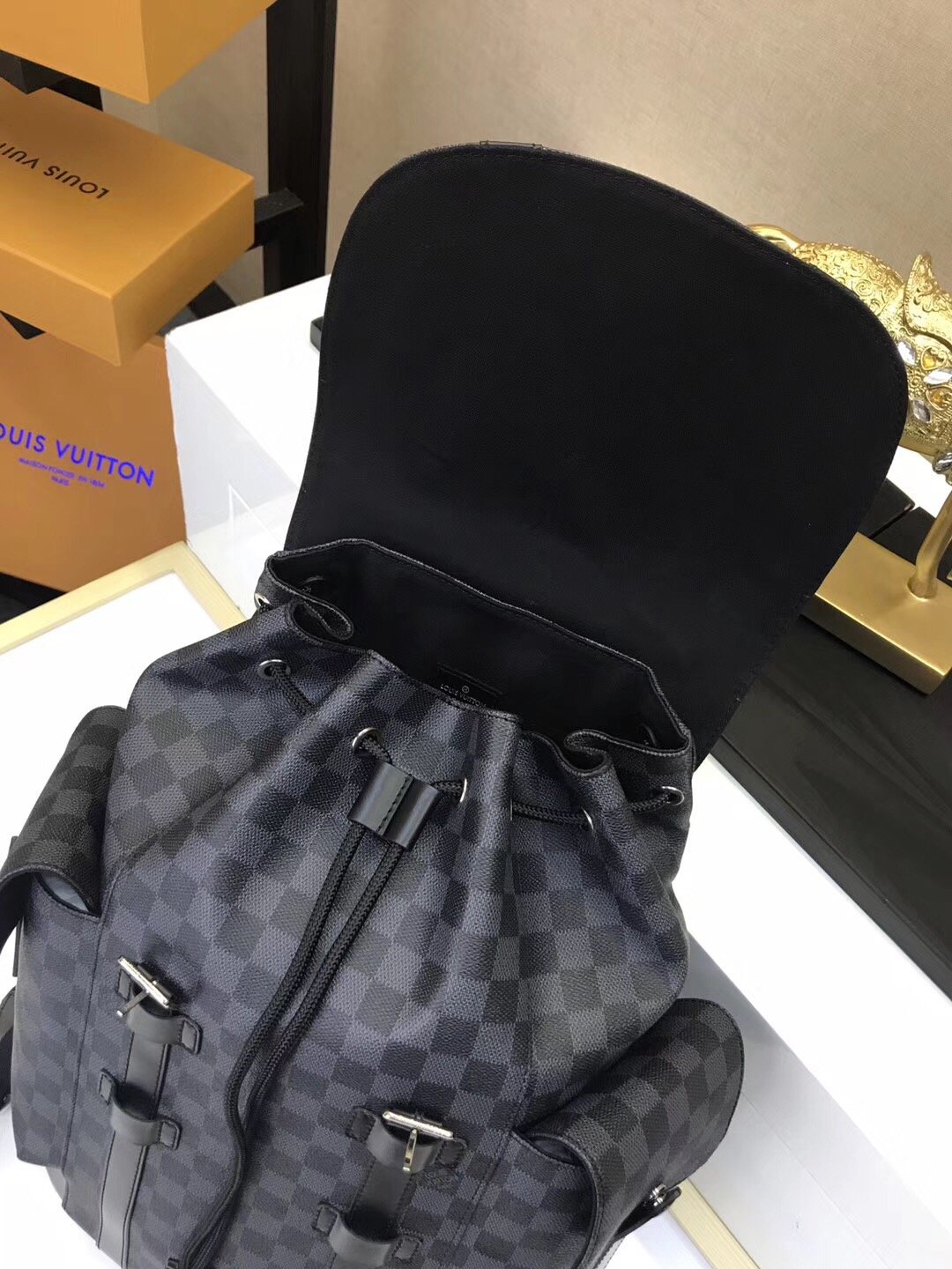 Replica Louis Vuitton Aaa-Christopher Pm N41379 Plaid Black
