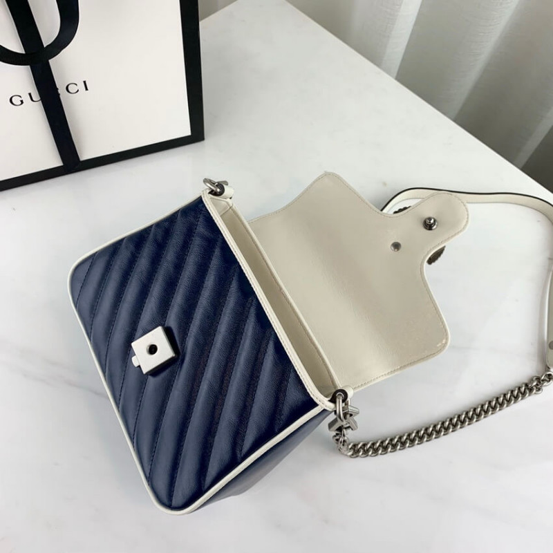 Replica Gucci Gg Marmont Mini Top Handle Bag 583571 Blue