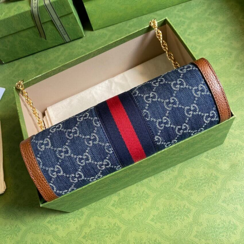 Replica Gucci Ophidia Gg Small Shoulder Bag 503877 In Blue Demin