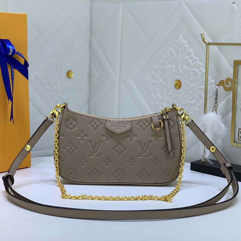 Replica Louis Vuitton Easy Pouch On Strap- Black/Beige/White