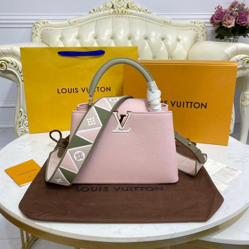 Replica Louis Vuitton Capucines Bb M59061 Rose/Beige