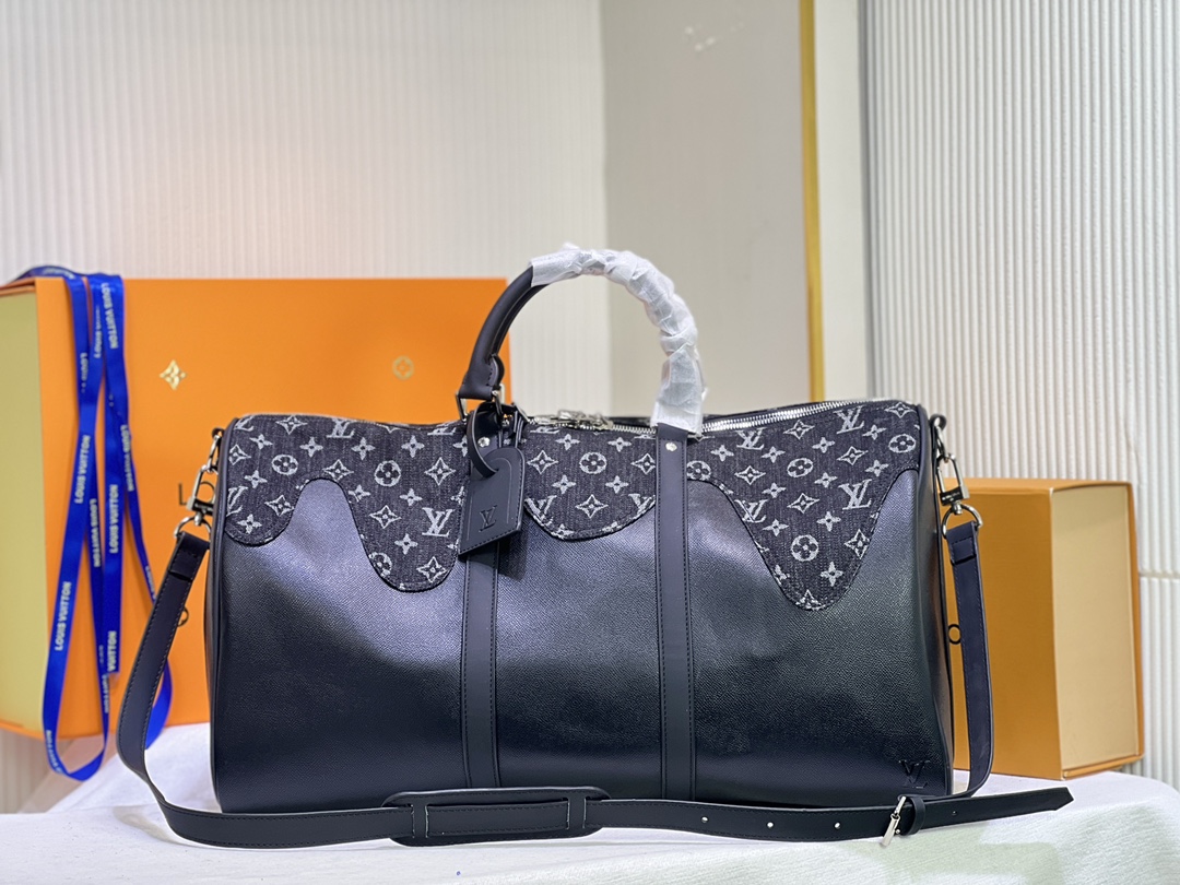 Replica Louis Vuitton Keepall Bandouliere 50 M45975 Black