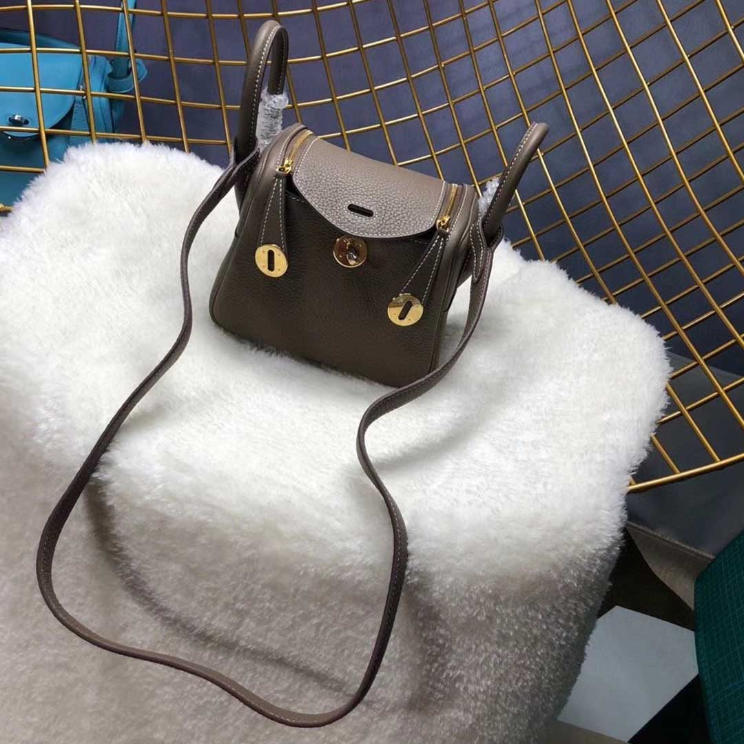 Replica Hermes Aaa-Lindy Mini Bag H079086Ck37 Black/Red/Grey