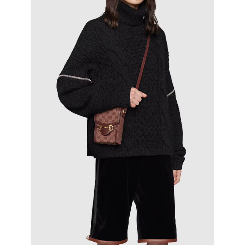 Replica Gucci Horsebit 1955 Mini Bag 625615 In Burgundy Gg Canvas