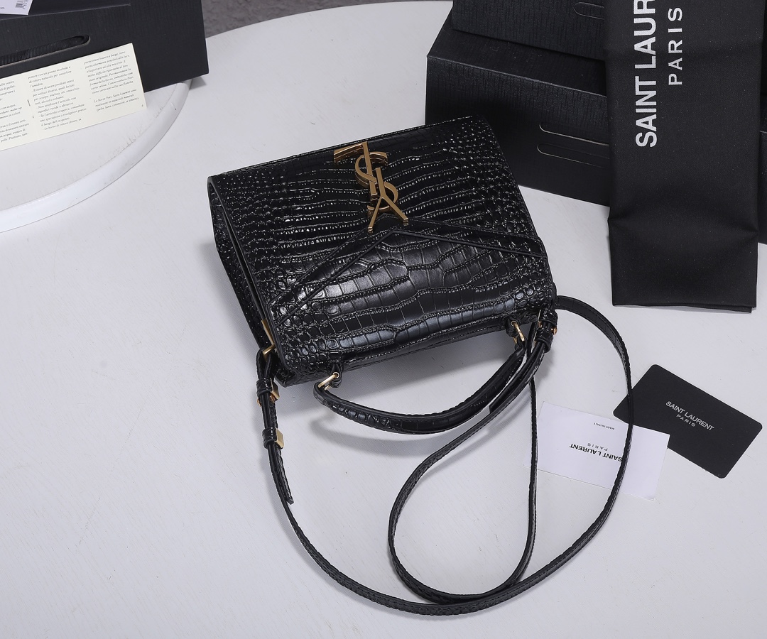 Replica Ysl Cassandra Crocodile Leather Mini Top Handle Bag