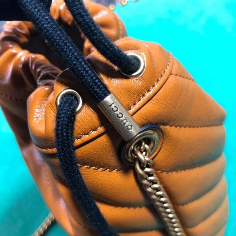 Replica Gucci Gg Marmont Mini Bucket Bag 575163 Cognac