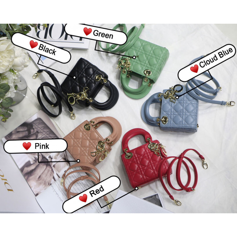 Replica Christian Dior Micro Lady Dior Bag Cannage Lambskin S0856