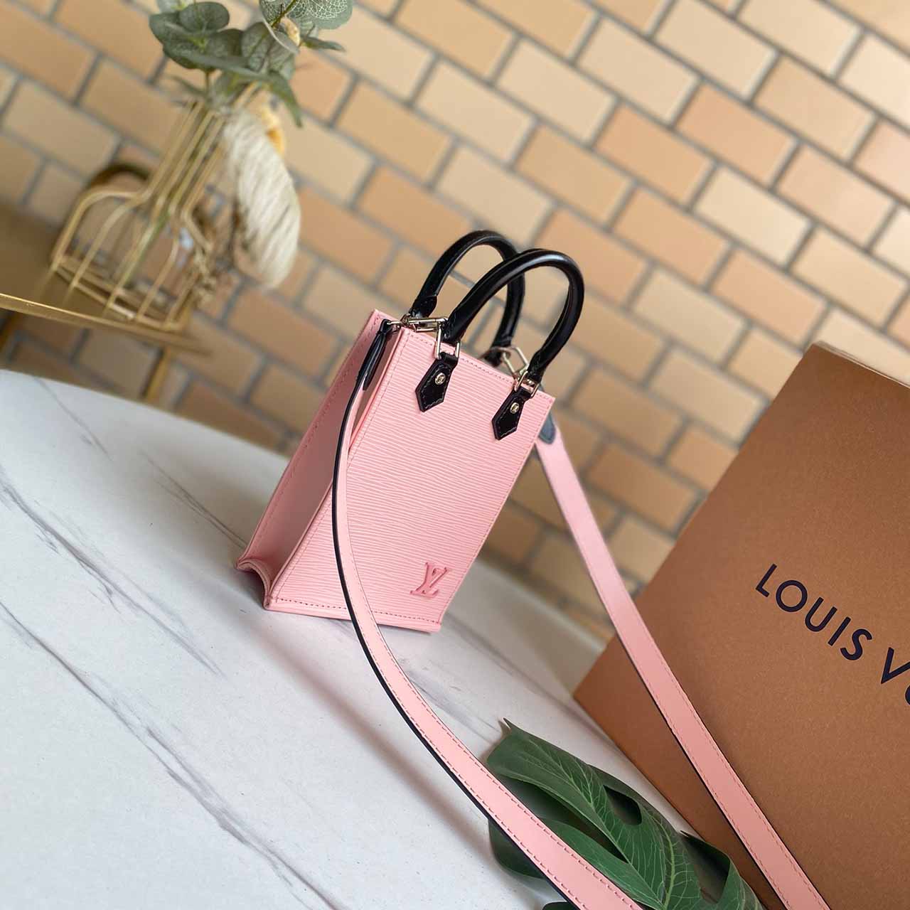 Replica Louis Vuitton Petit Sac Plat M69441 Black/White/Pink