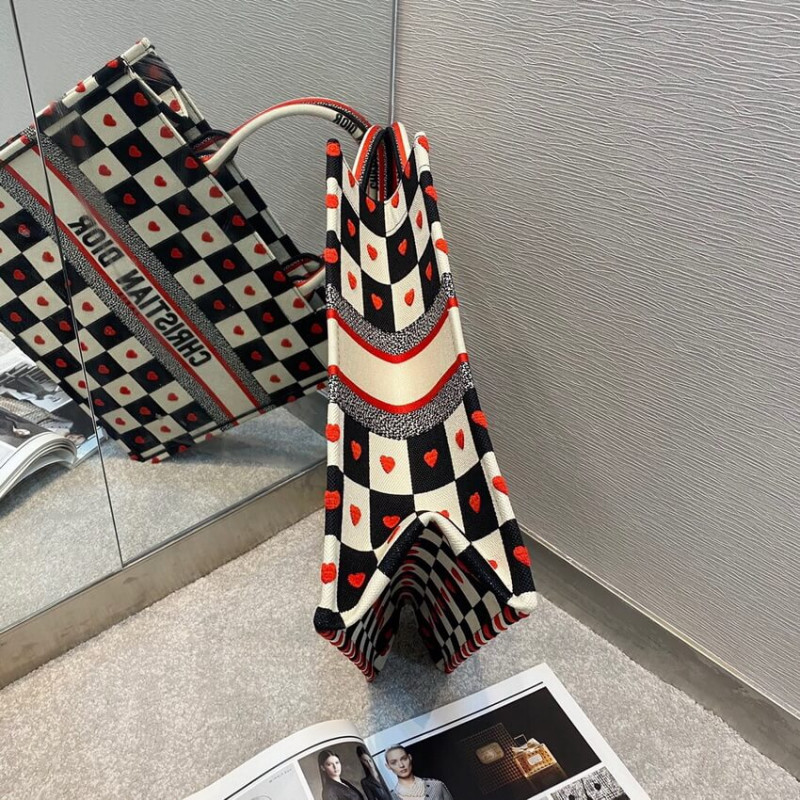 Replica Christian Dior Dioramour Book Tote D-Chess Heart Embroidery M1286