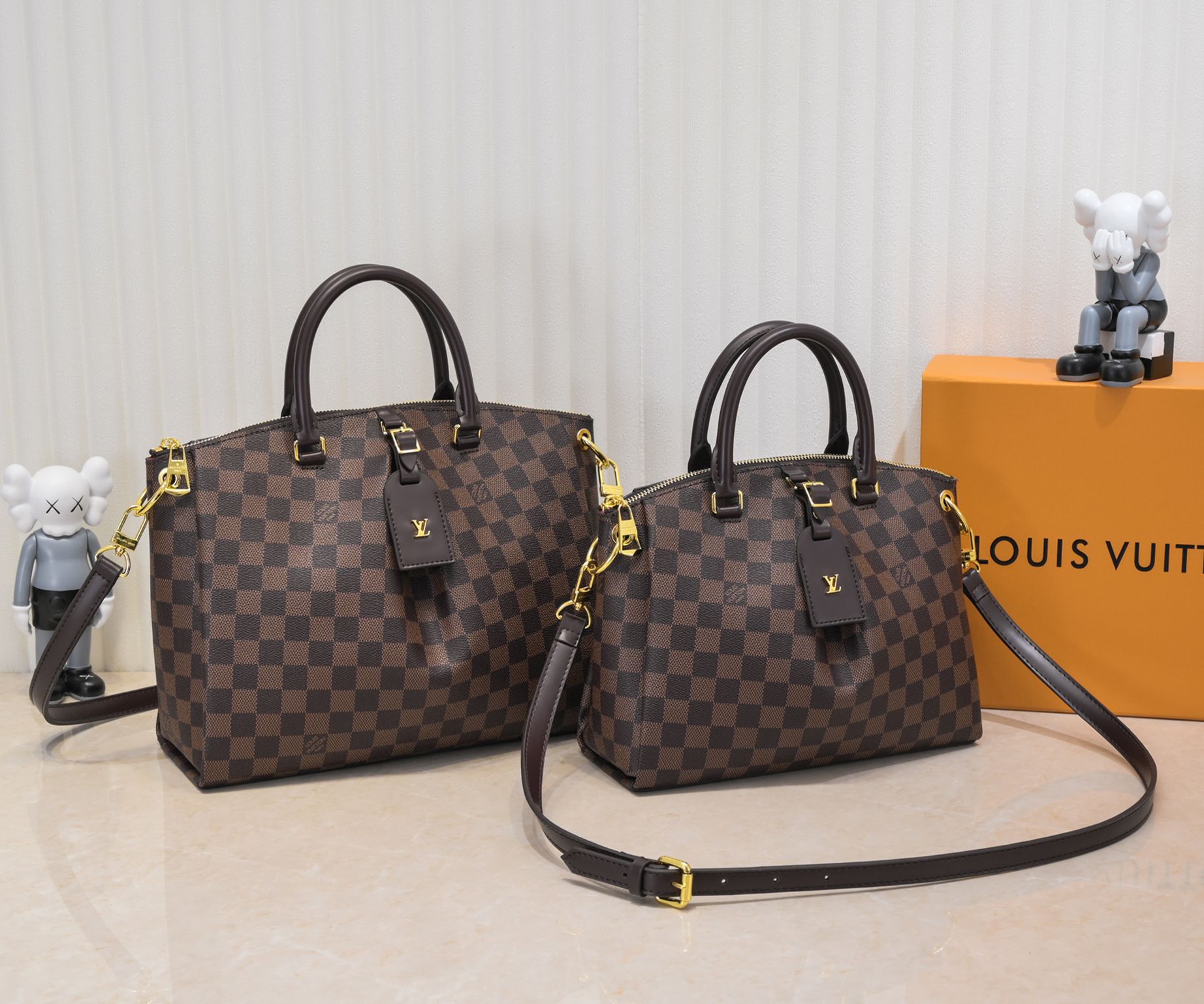 Replica Louis Vuitton Brown Damier Boetie Pm/Mm