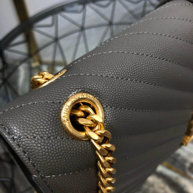 Replica Saint Laurent Grain Leather Large Envelope Chain Bag 396910