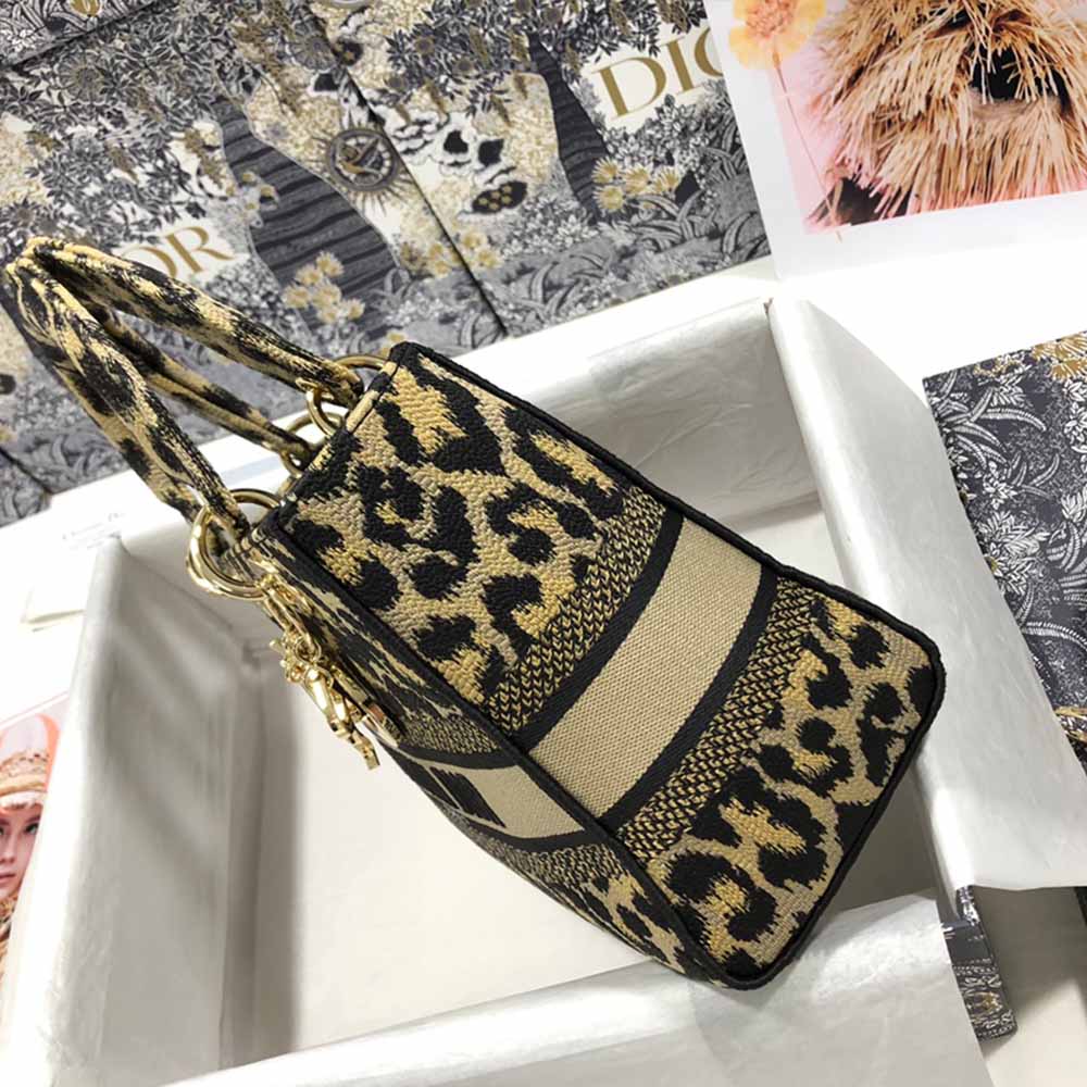Replica Dior Aaa-Leopard Medium Lady D-Lite Bag M0566/Embroidery
