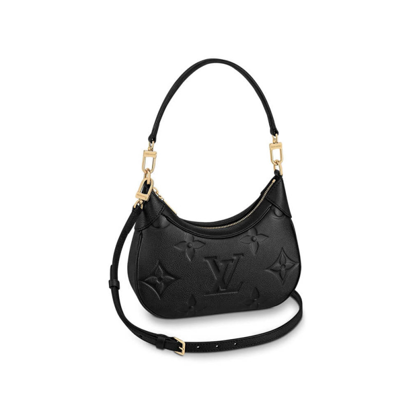 Replica Louis Vuitton Monogram Empreinte Leather Bagatelle M46002 Black