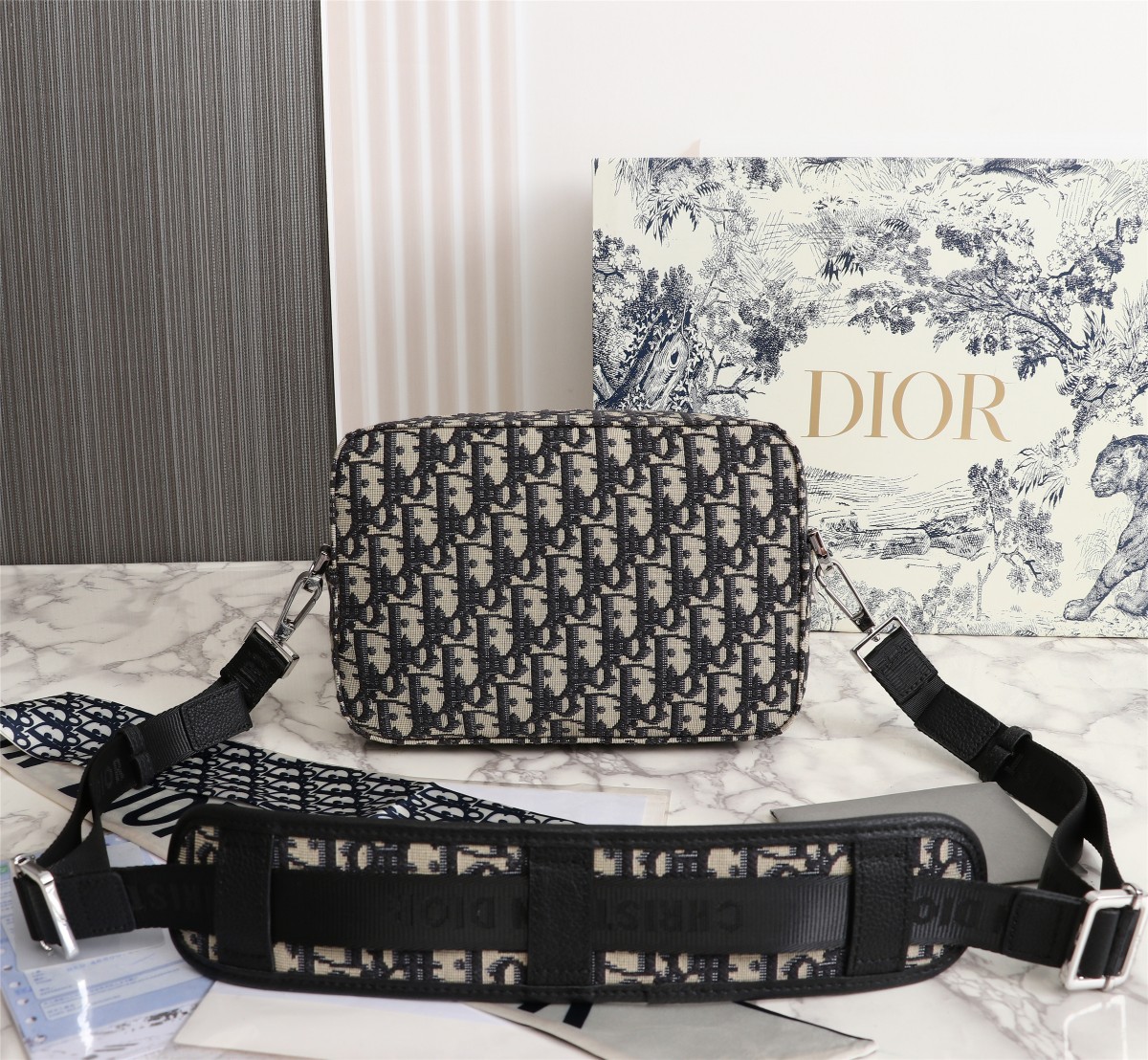 Replica Dior Safari Messenger Bag Black/Beige