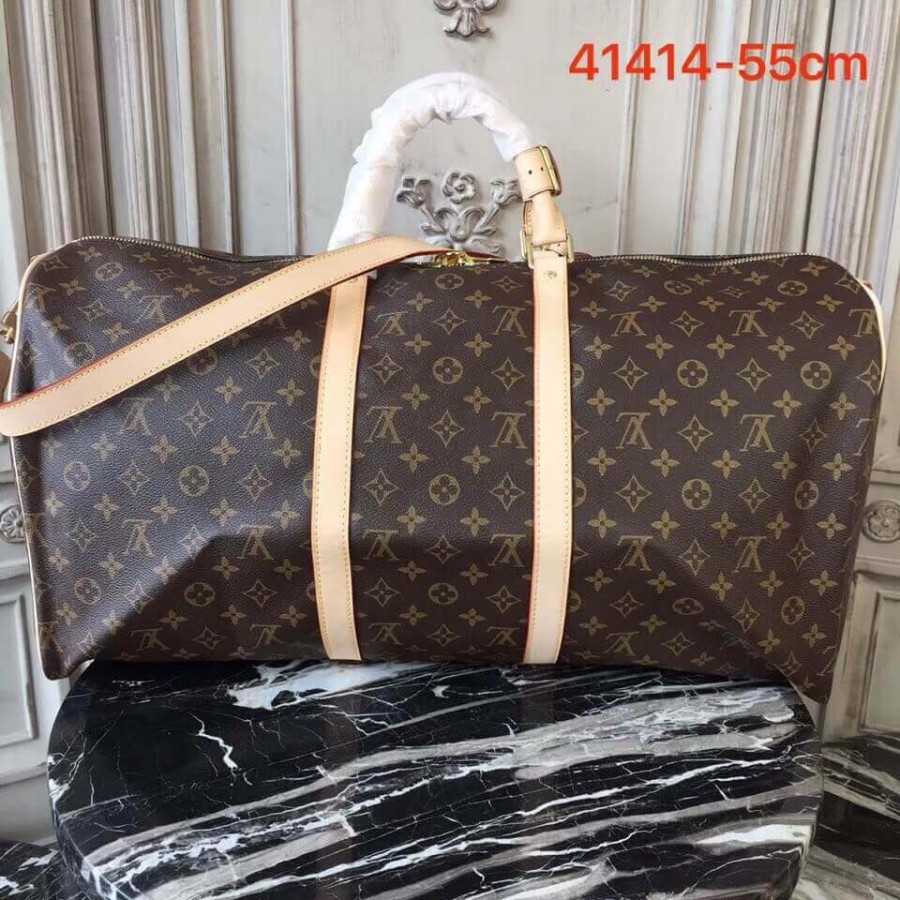 Replica Louis Vuitton Monogram Canvas Keepall Bandouliere 55 M41414