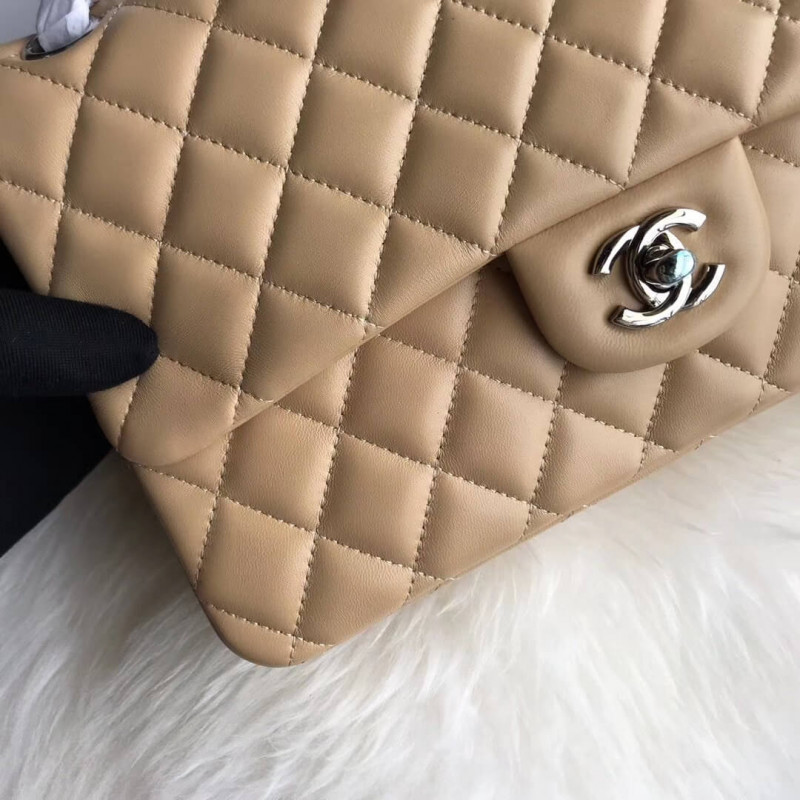 Replica Chanel 1112 Apricot Medium Size 2.55 Lambskin Leather Flap Bag