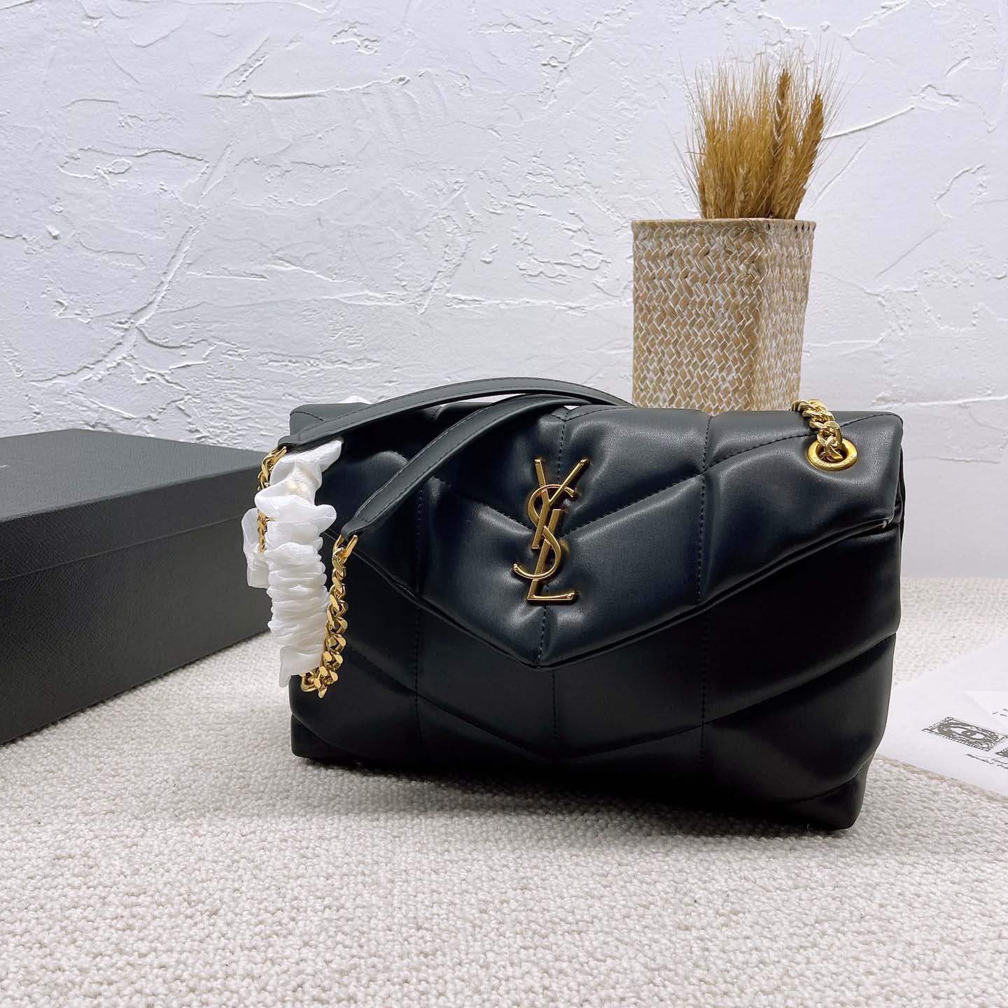 Replica Ysl Puffer Small Bag- Black/White